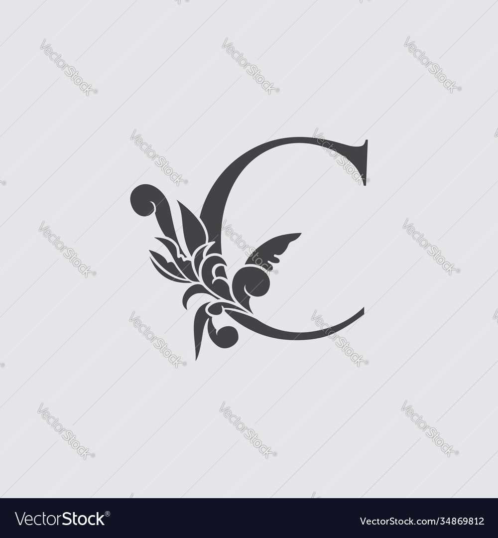 Monogram letter c luxury logo icon vintage deco Vector Image