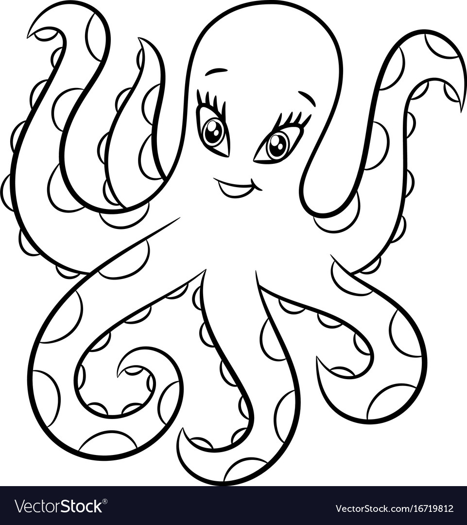 Octopus Coloring Book Royalty Free Vector Image 