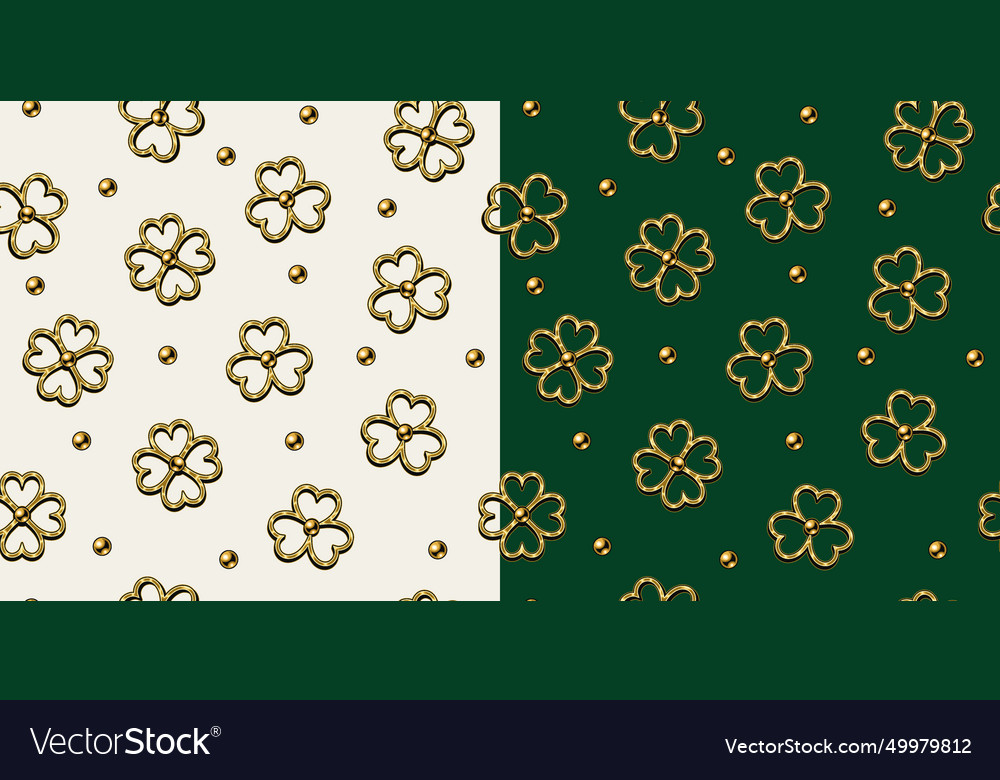 Patricks day pattern with scattered beads clover