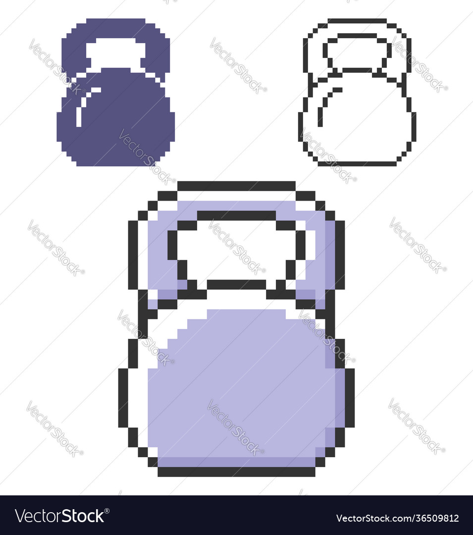 Pixel icon weight in three variants fully