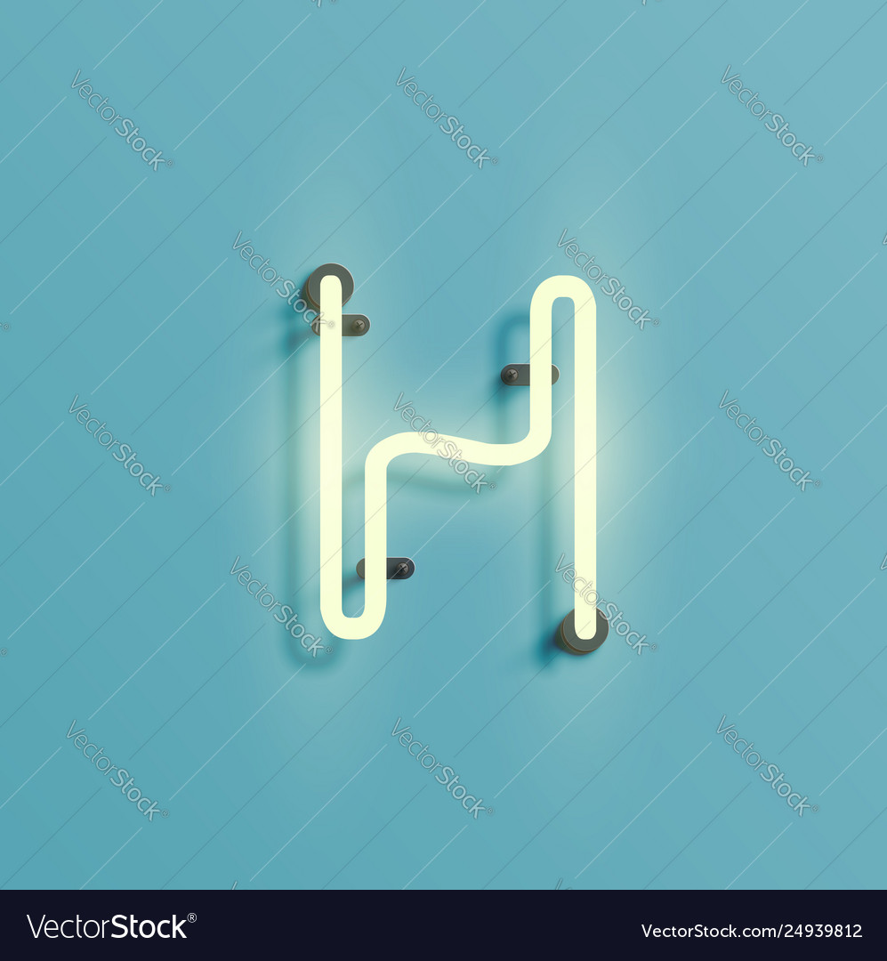 Realistic neon character from a fontset vector image Realistic neon character from a fontset