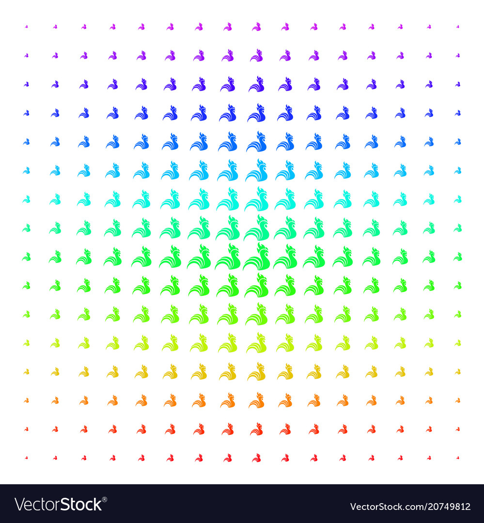 Rooster shape halftone spectral pattern