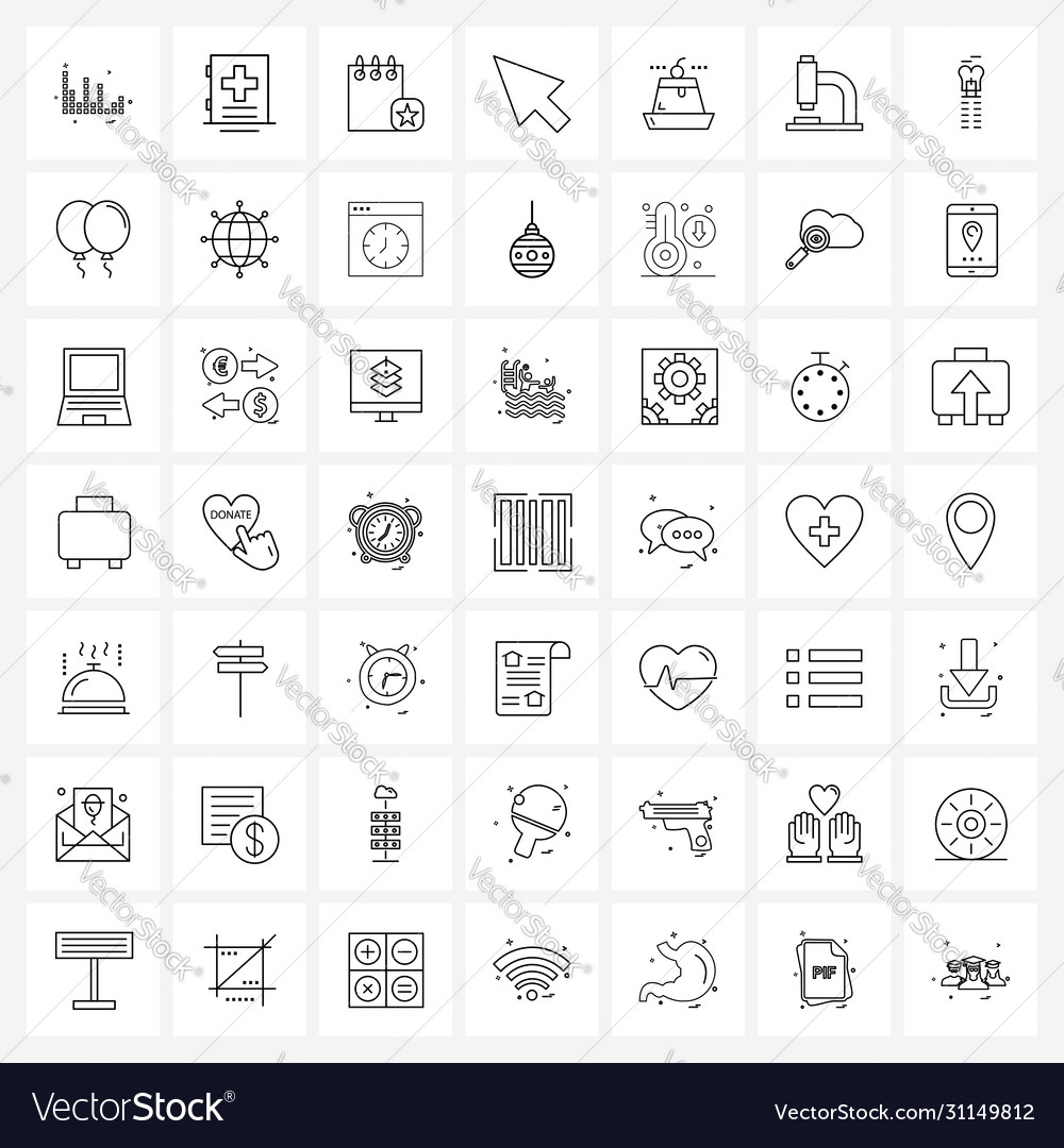 Set 49 simple line icons for web and print