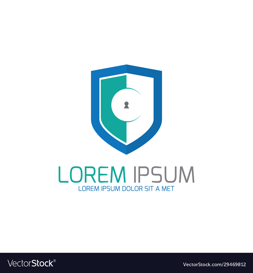 Shield with key icon template