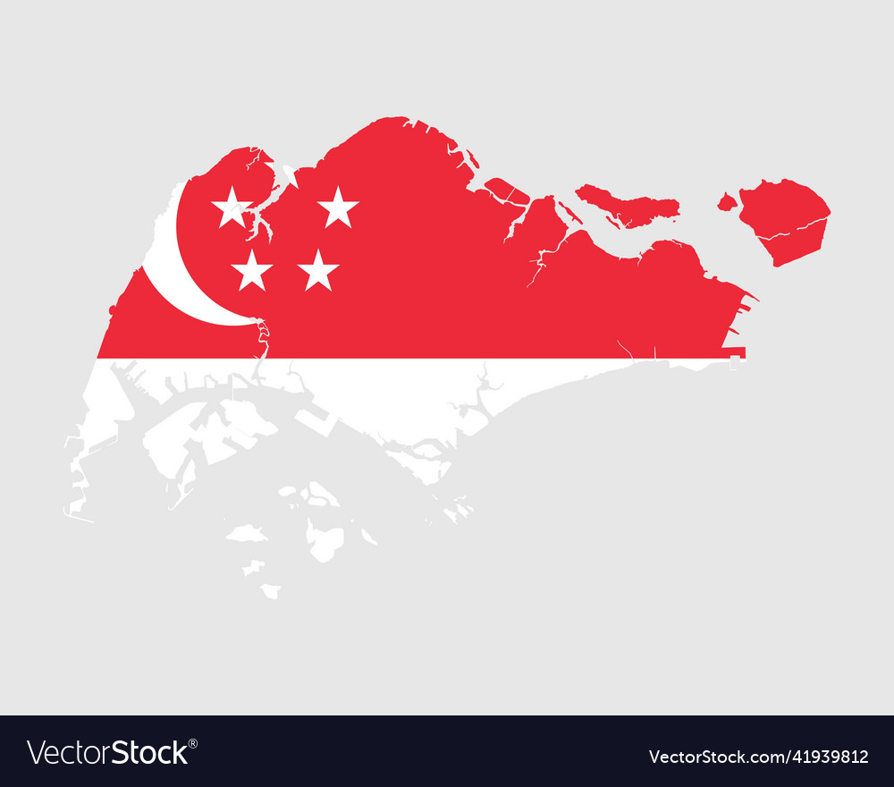 Singapore map flag singaporean country banner Vector Image