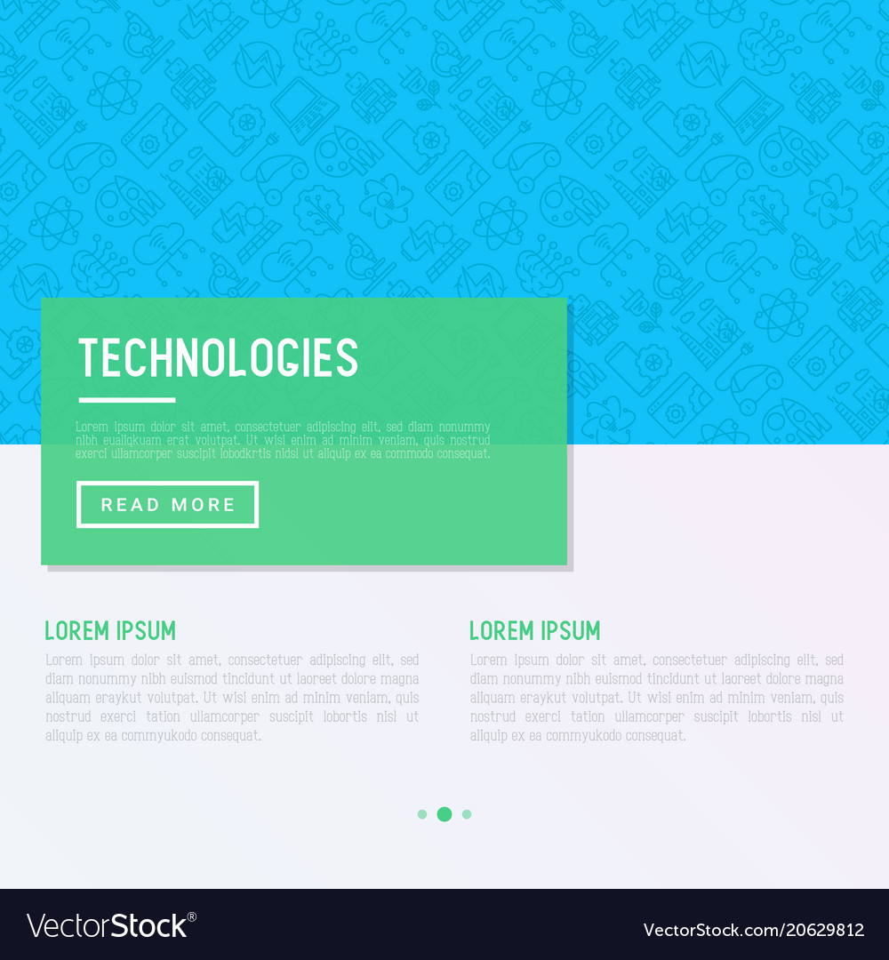 Technologies concept with thin line icons vector image Technologies concept with thin line icons