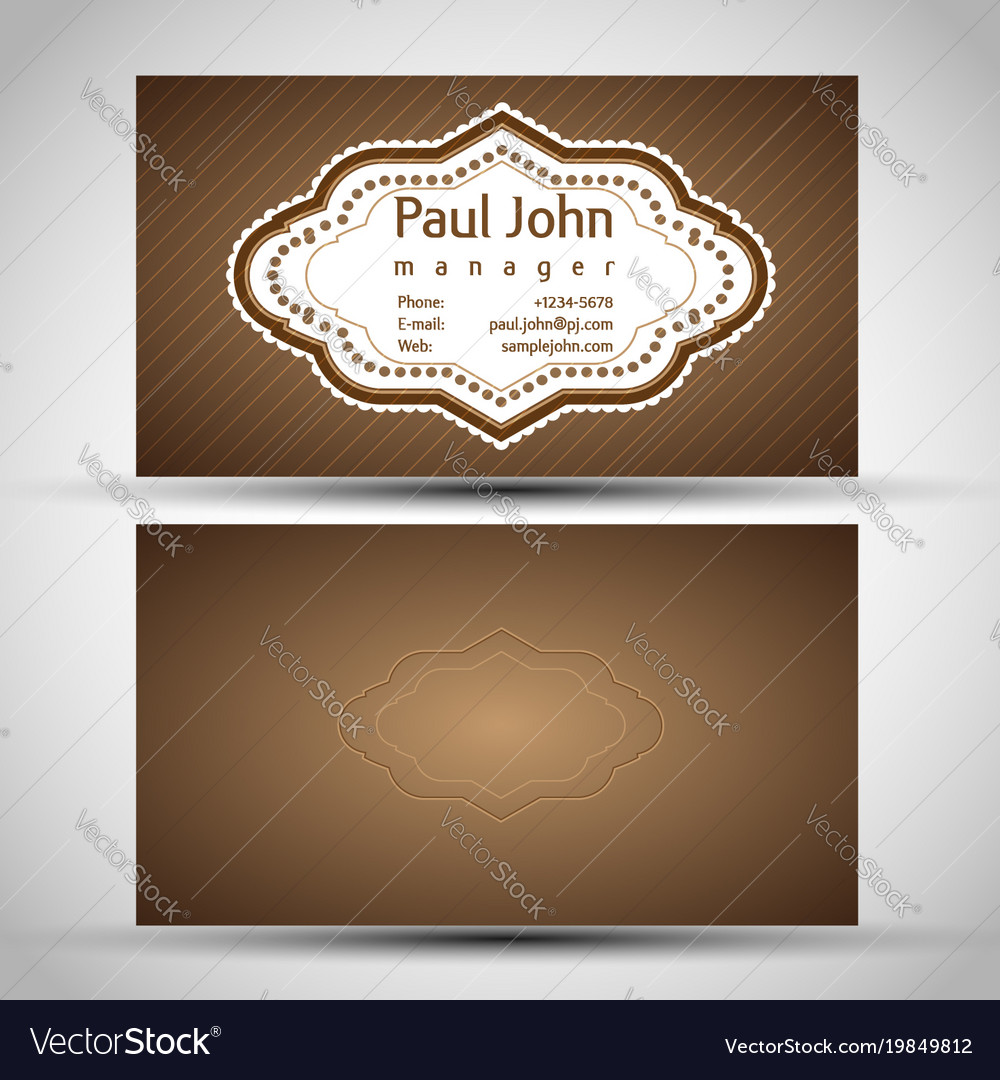 Vintage business-card front and back