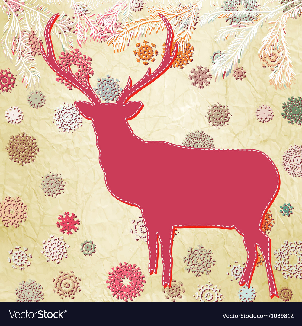Vintage christmas deer pattern