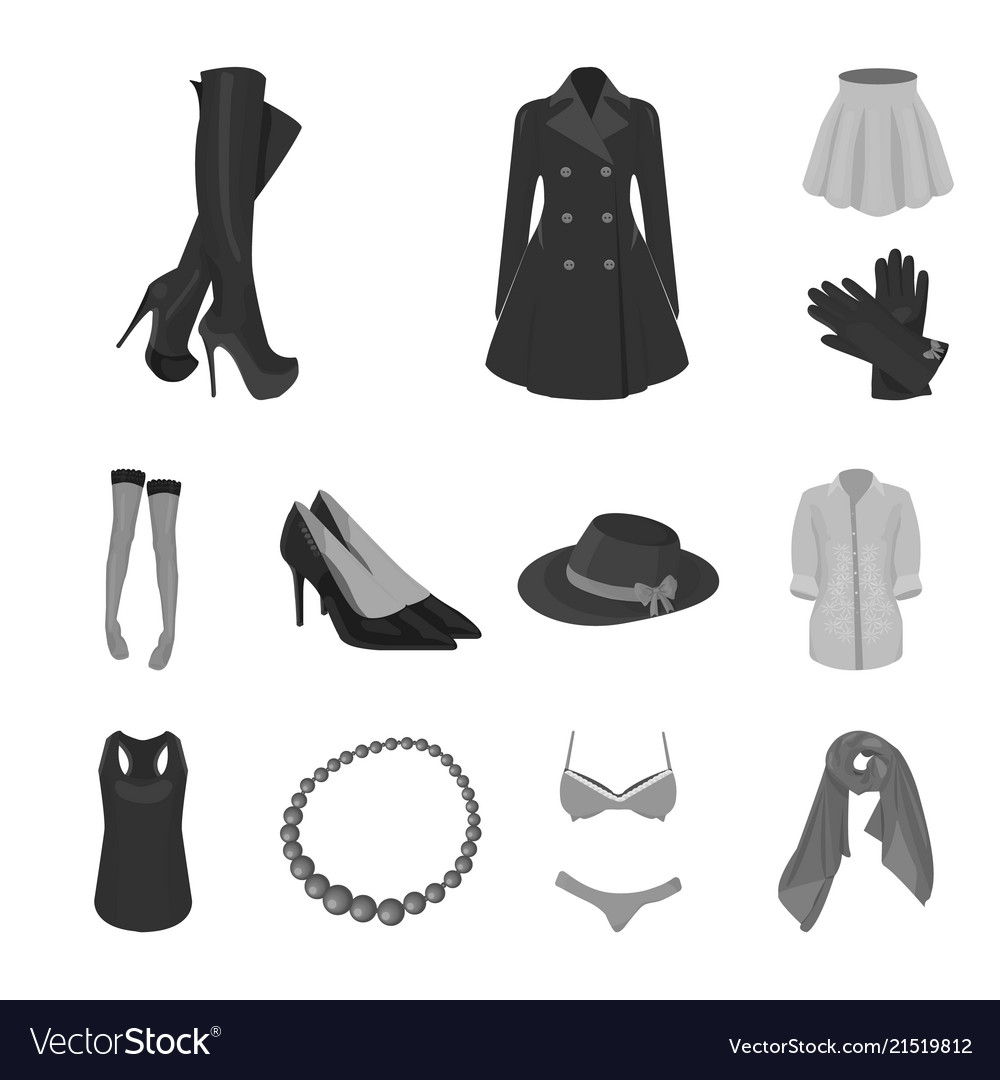 Frauen Kleidung monochrome Icons in Set-Sammlung