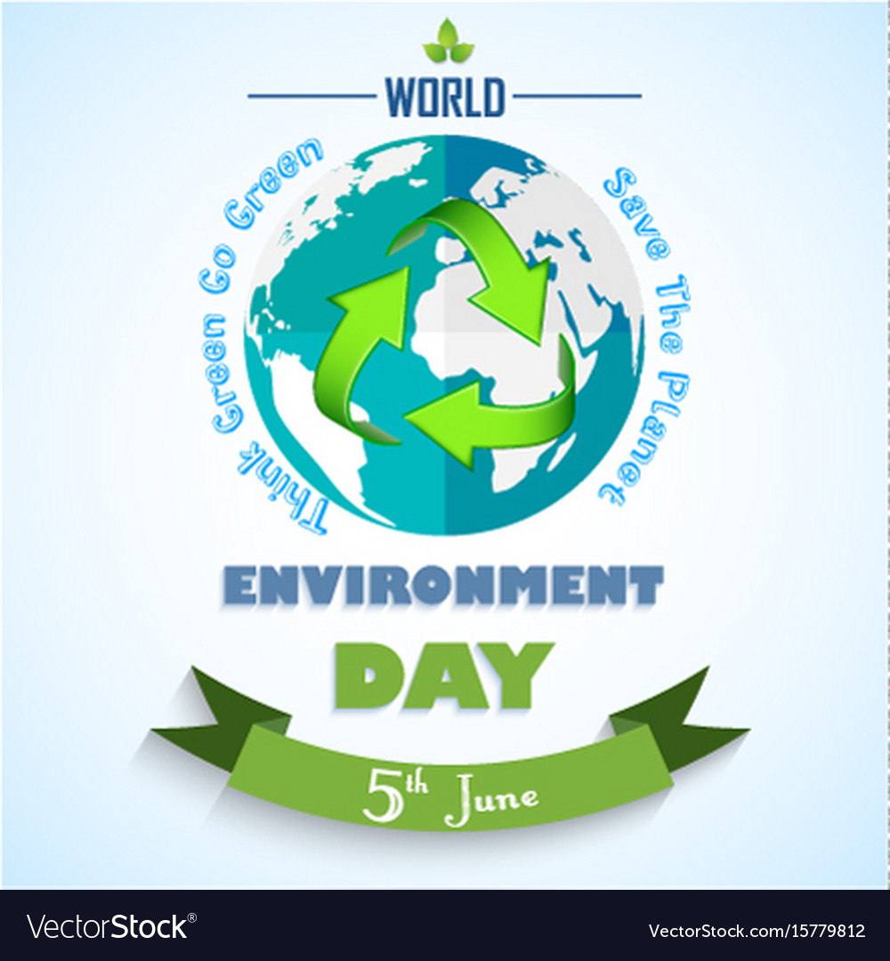 World environment day background with green arrows