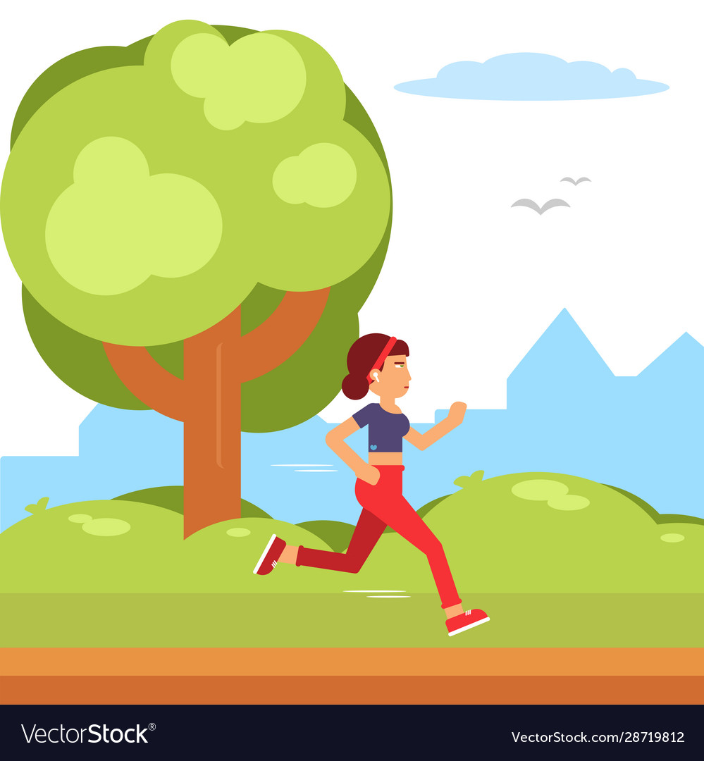 Young man jogging flat character