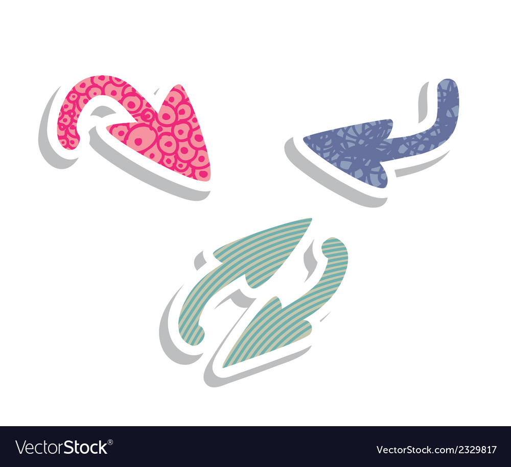 Arrow icons in different shapes and colors