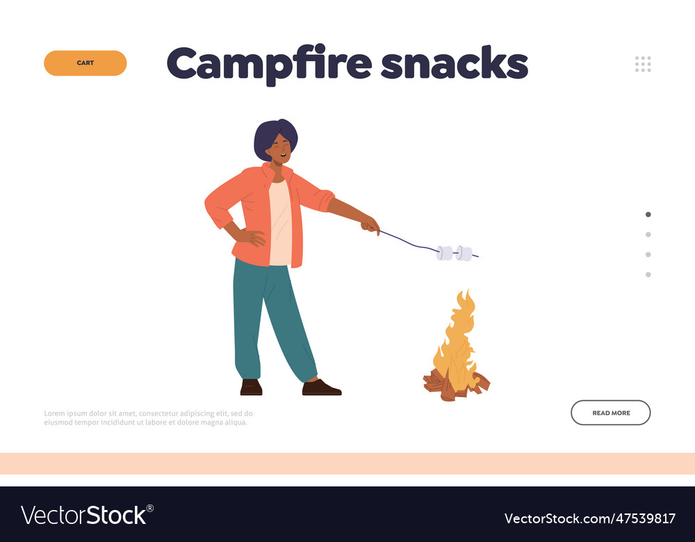 Campfire snacks landing page design template