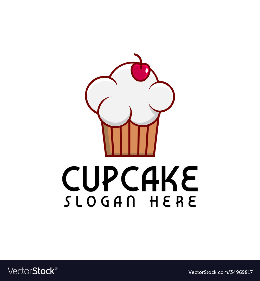 Cupcake logo template modern cartoon