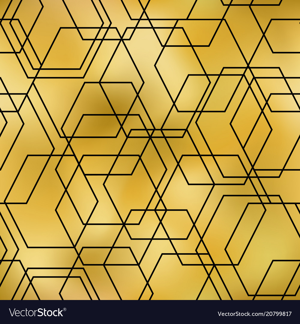 Gold Hexagonal Abstract Pattern
