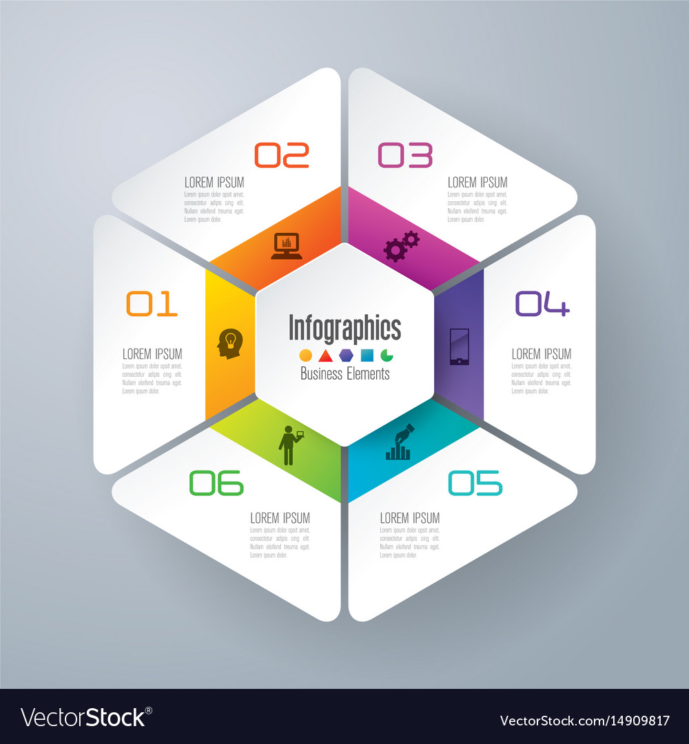 Infographics design with 6 options Royalty Free Vector Image