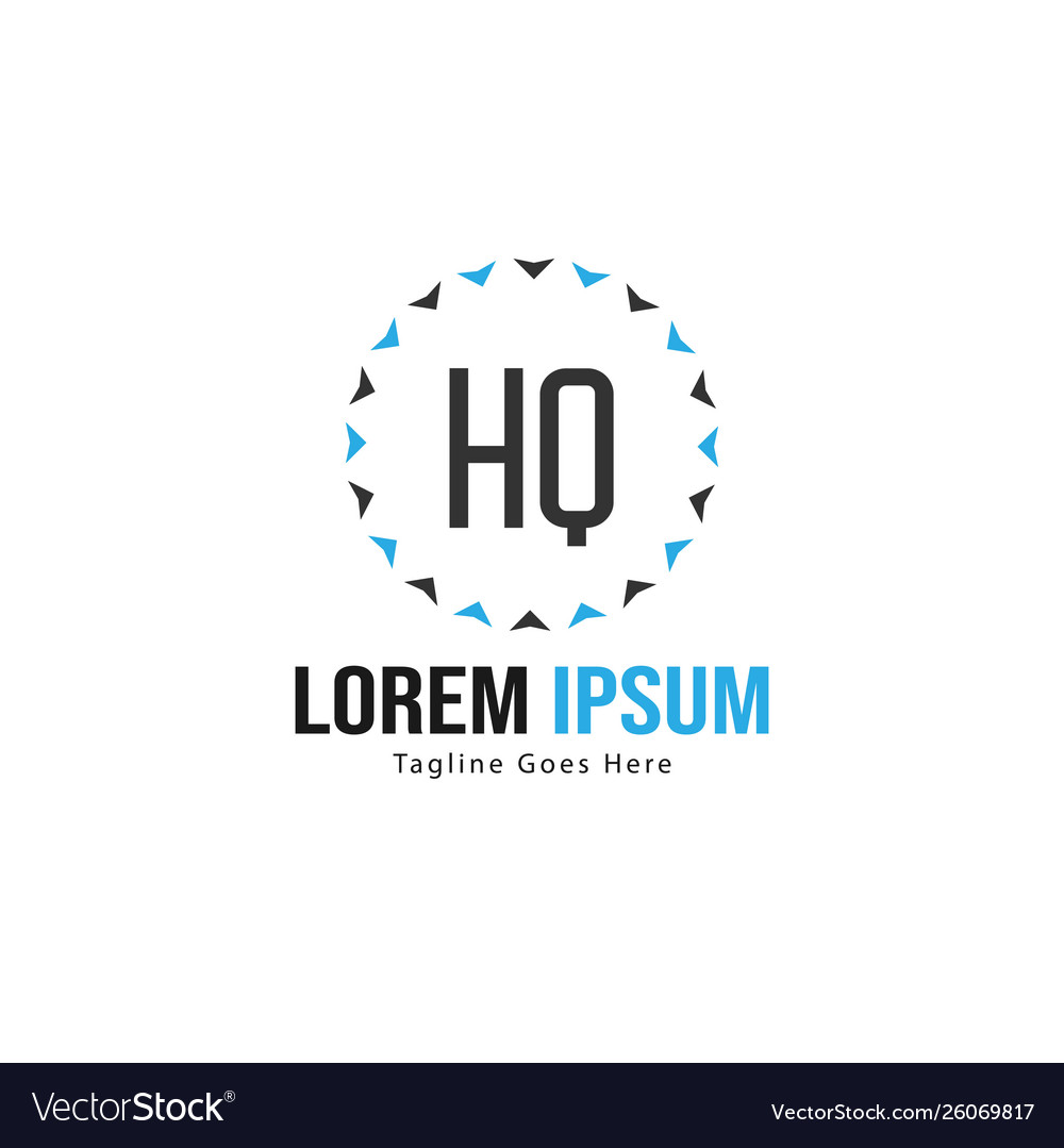 Initial hq logo template with modern frame