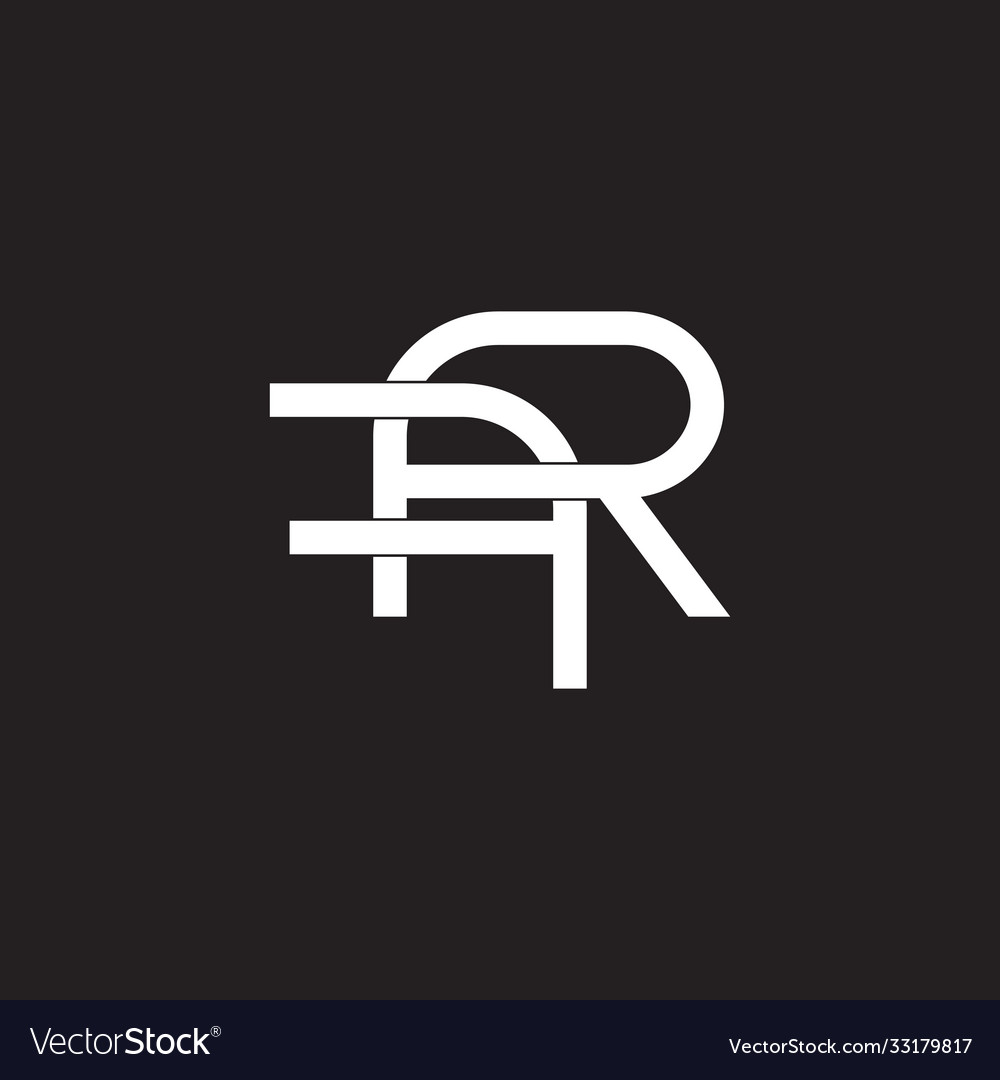 Letter rf linked flat overlapping design symbol