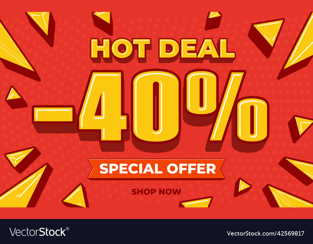 Minus 40 Percent On Product Price Advertisement Vector Image minus-40-percent-on-product-price-advertisement-vector-image