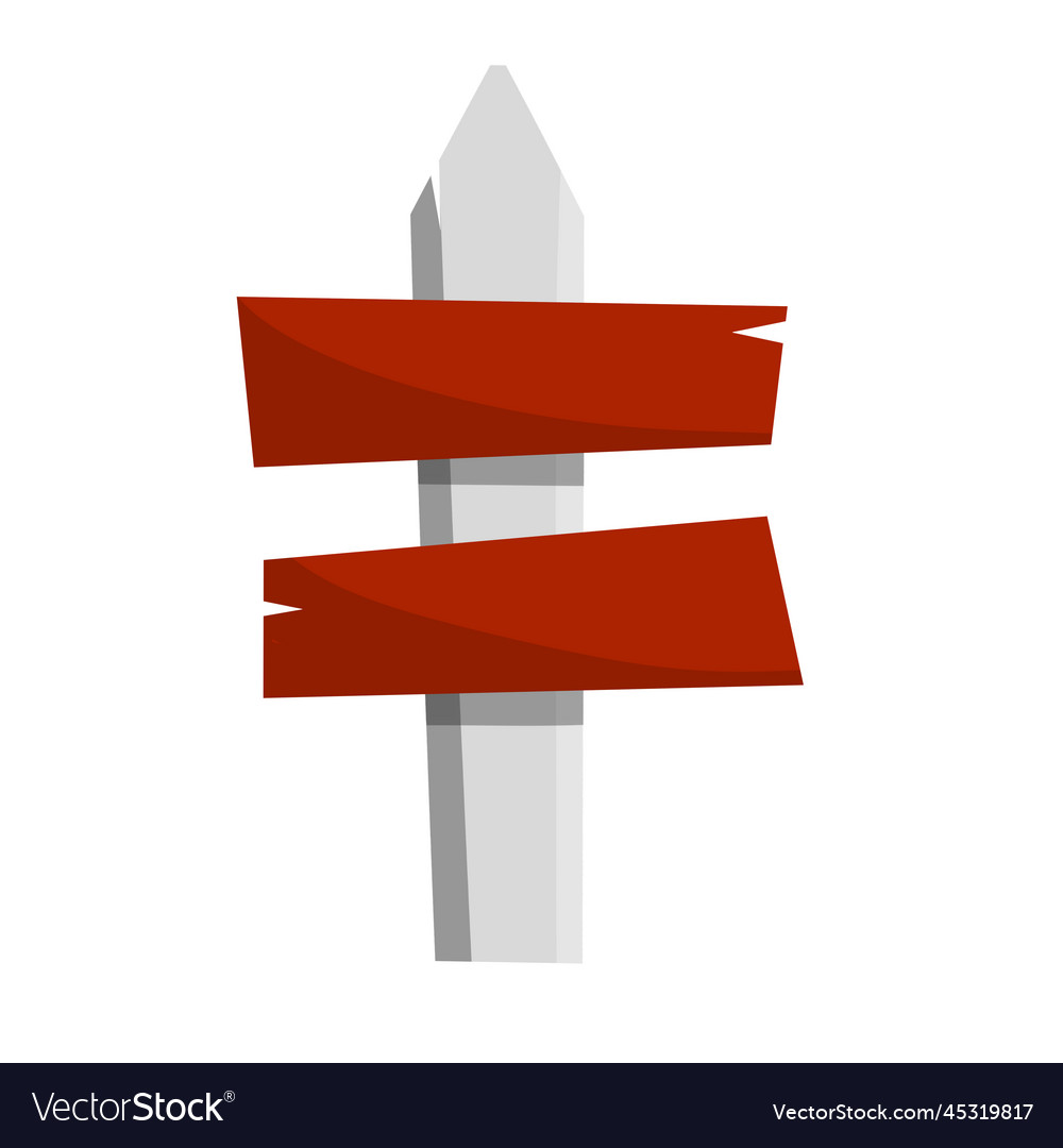 Path pointer with red plate vector image Path pointer with red plate