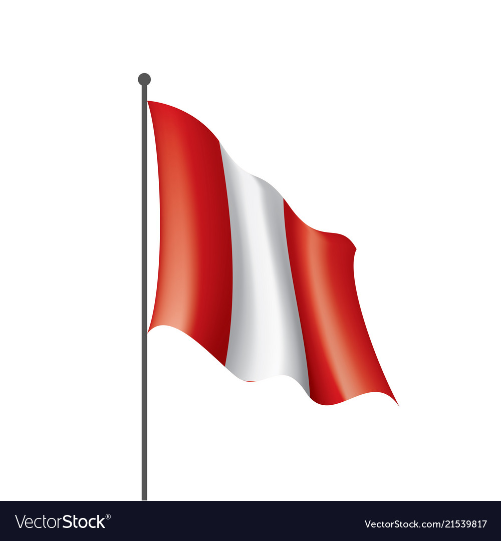 Peru Flagge auf einem weißen