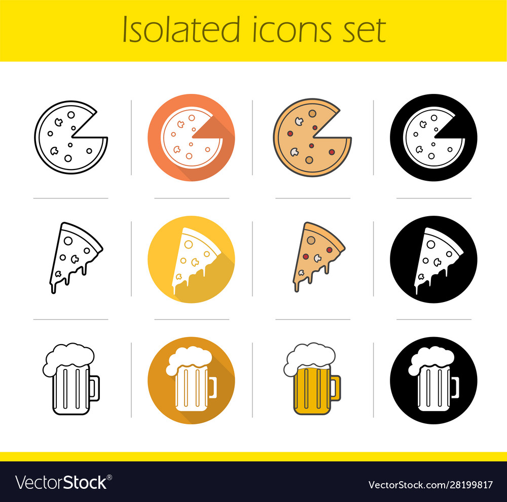 Pizzeria icons set