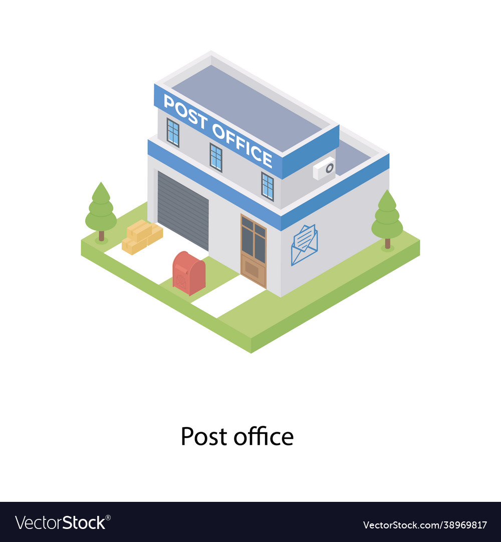 Post office building Royalty Free Vector Image