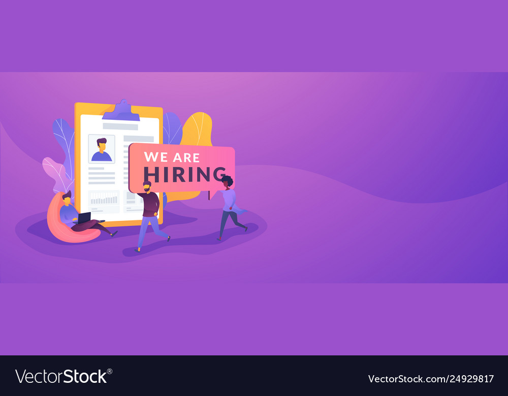 Recruitment agency web banner concept Royalty Free Vector