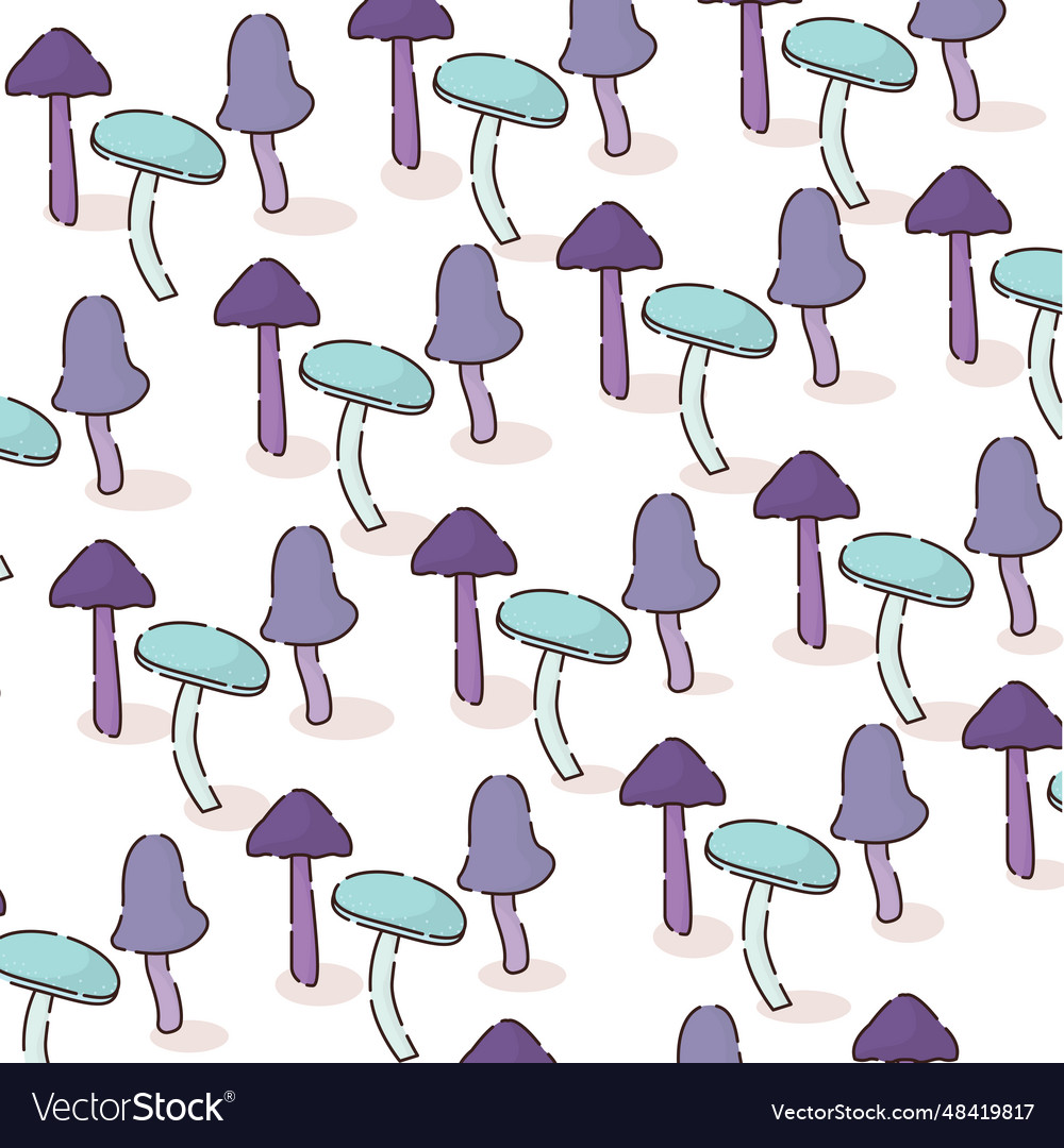 Seamless pattern background with mushroom icons