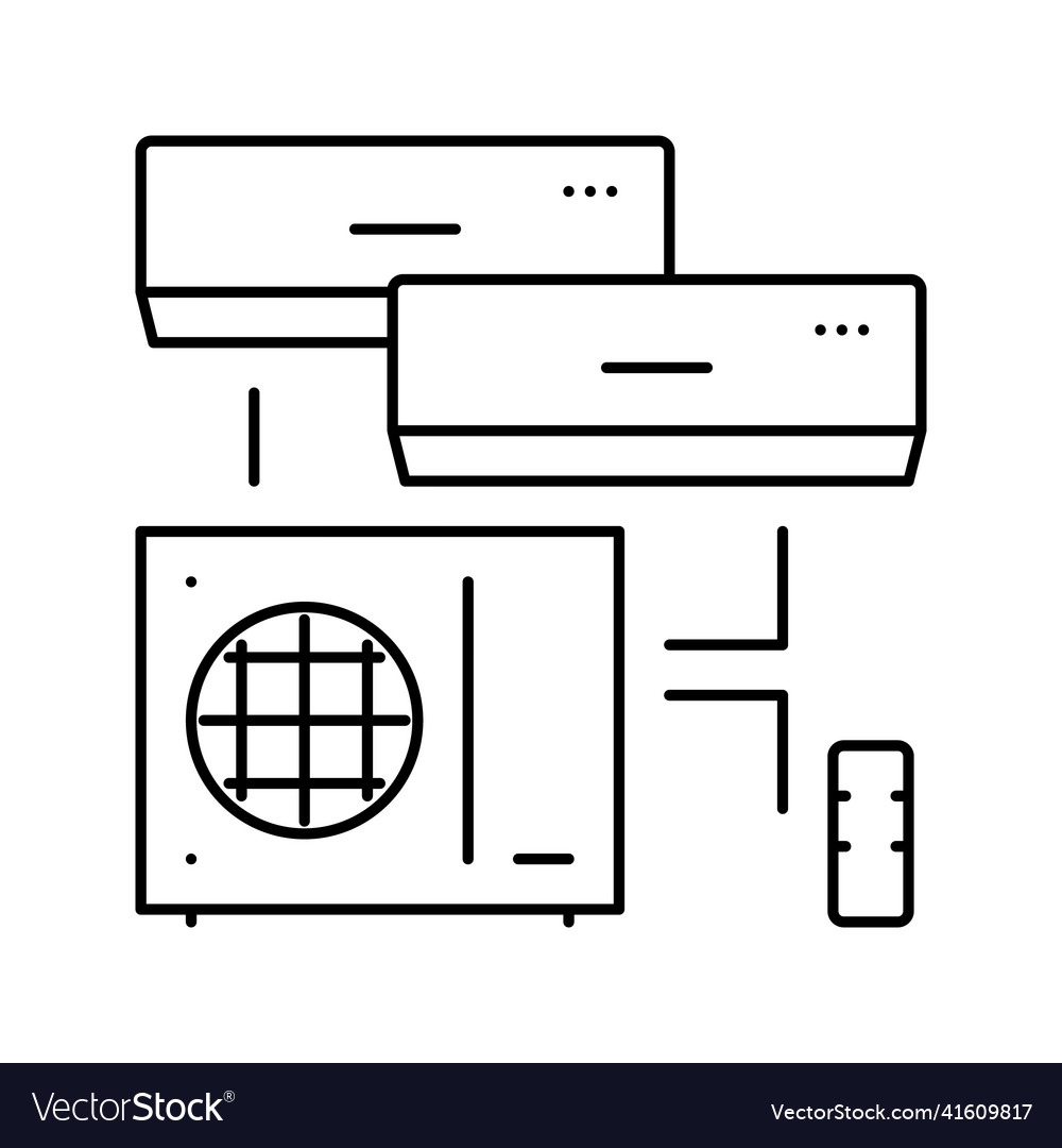 Split system line icon vector image Split system line icon