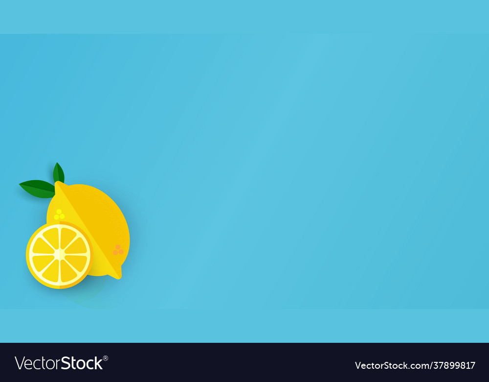 Summer composition yellow lemon slice