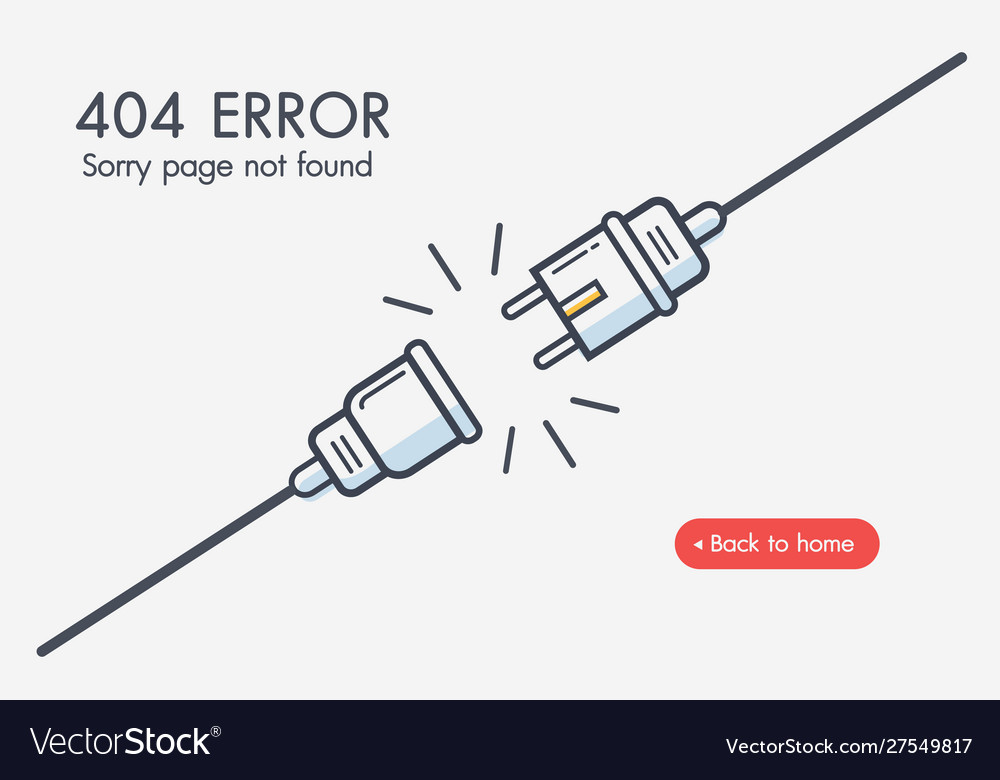 Unplugged Electric Plug & Socket - 404 Error
