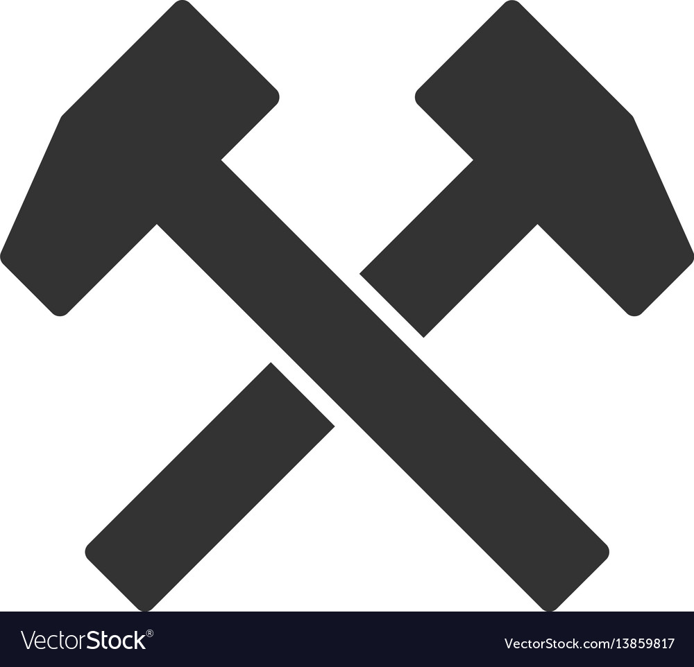 Work hammers flat icon Royalty Free Vector Image
