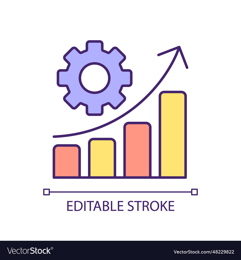 2d thin line colorful workflow automation icon vector image 2d thin line colorful workflow automation icon