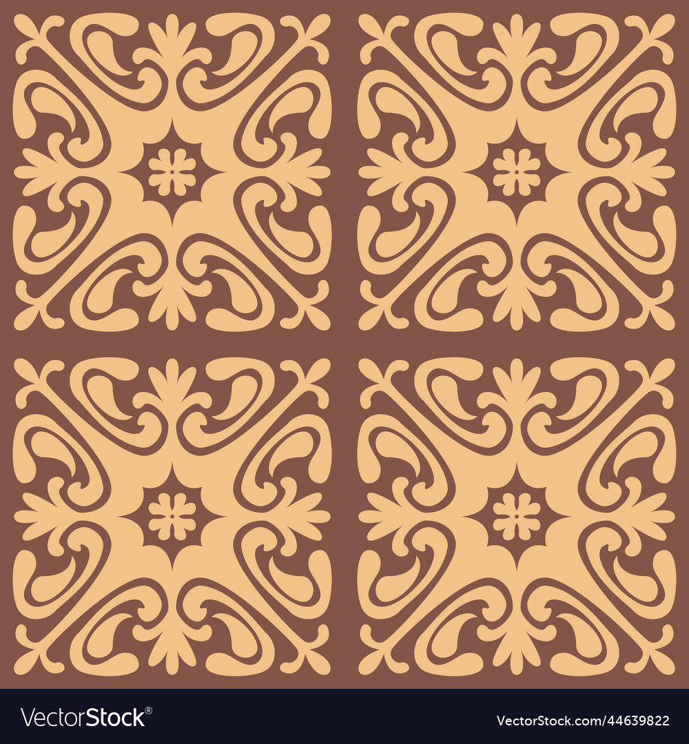 Beige monochrome seamless pattern with intricate