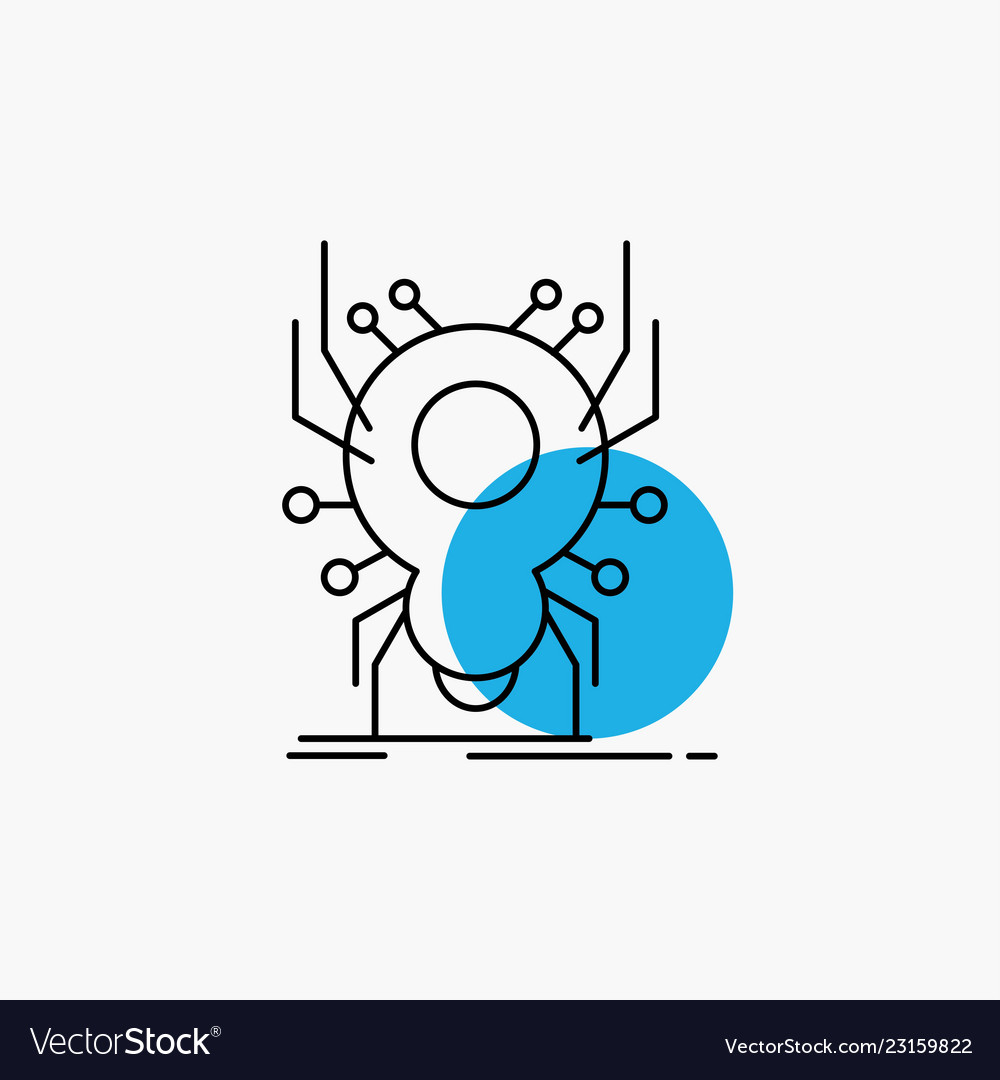 Bug insect spider virus app line icon