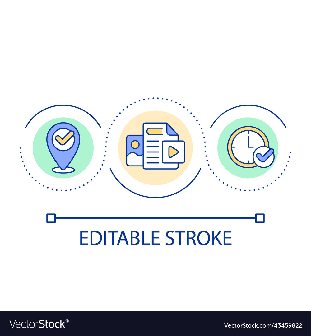 Choose place and time for promotion loop concept vector image Choose place and time for promotion loop concept