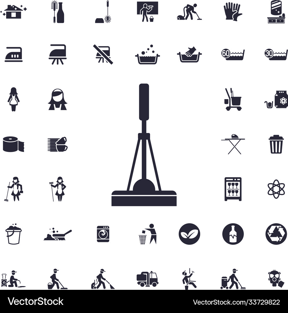 Cleaning mop icon Royalty Free Vector Image - VectorStock