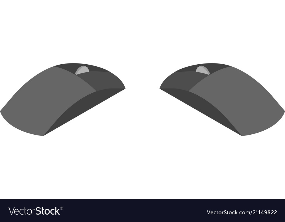 Computer mouse in isometric view from two sides