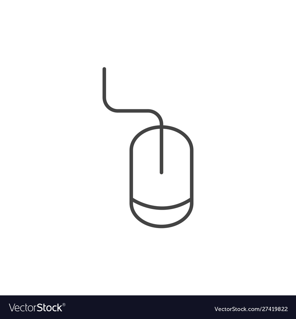 Computer mouse technology icon line design