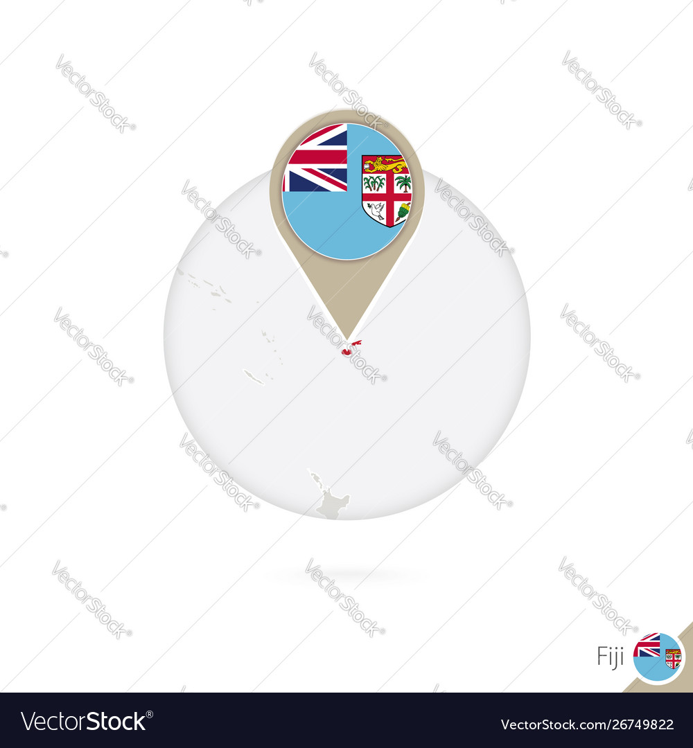 Fiji map and flag in circle
