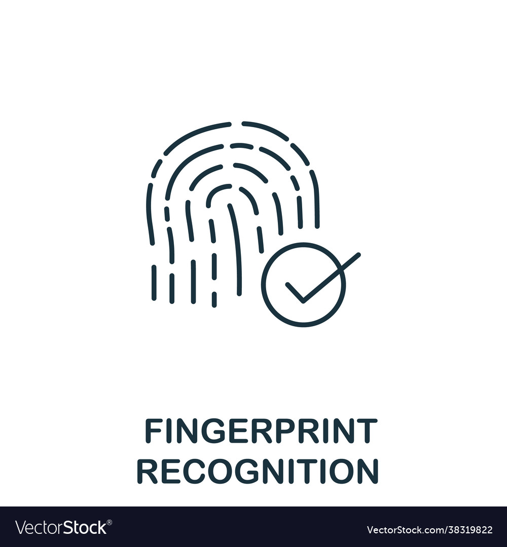 Fingerprint recognotion icon from authentication vector image Fingerprint recognotion icon from authentication