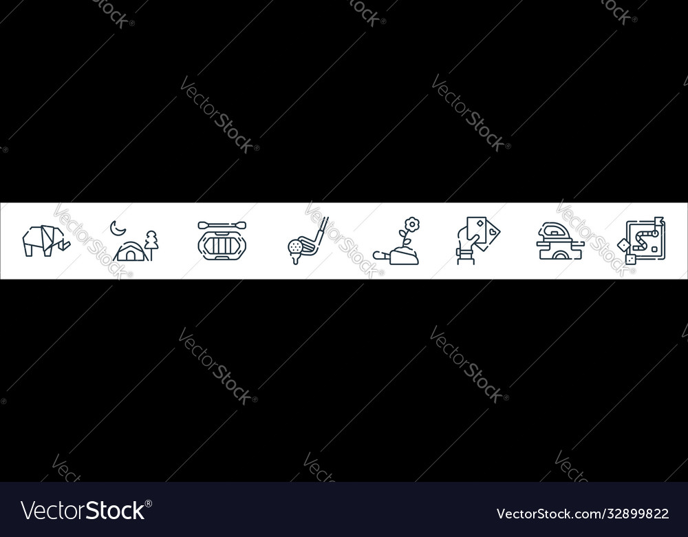 Free time line icons linear set quality Vector Image Free time line icons linear set quality