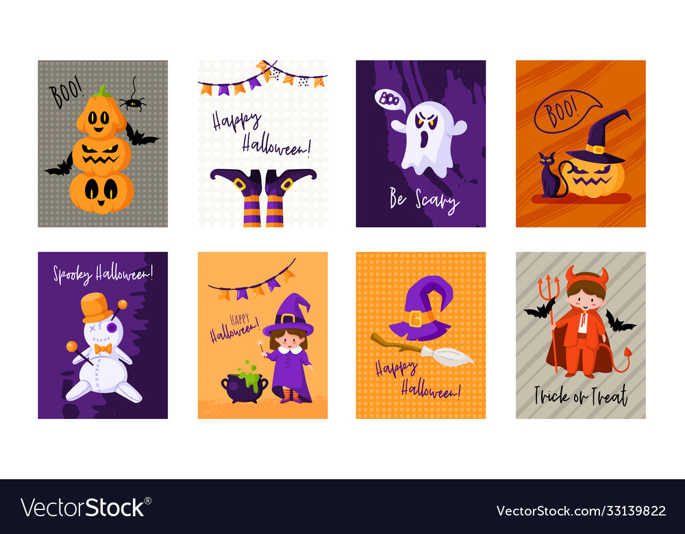 Halloween cartoon cute isolated items