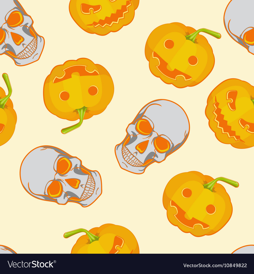 Halloween seamless bright kids cartoon pattern