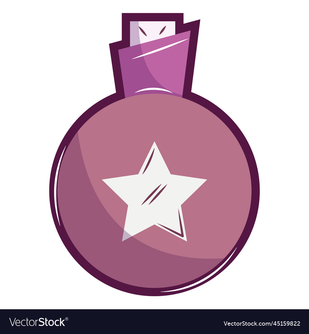 Isolated alchemy flask icon with star shape