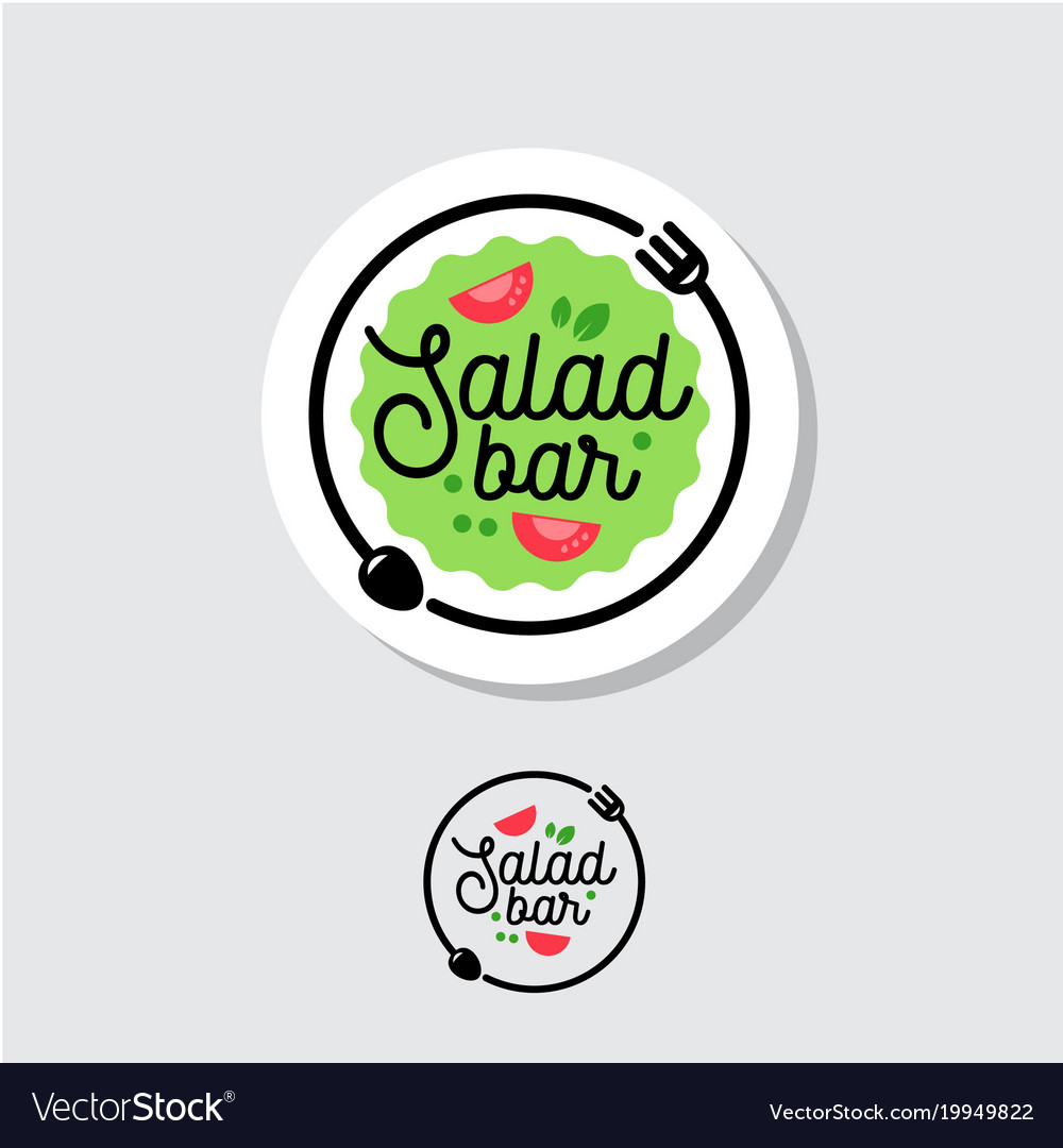 Logo Salad Bar Cafe Restaurant Emblem Royalty Free Vector