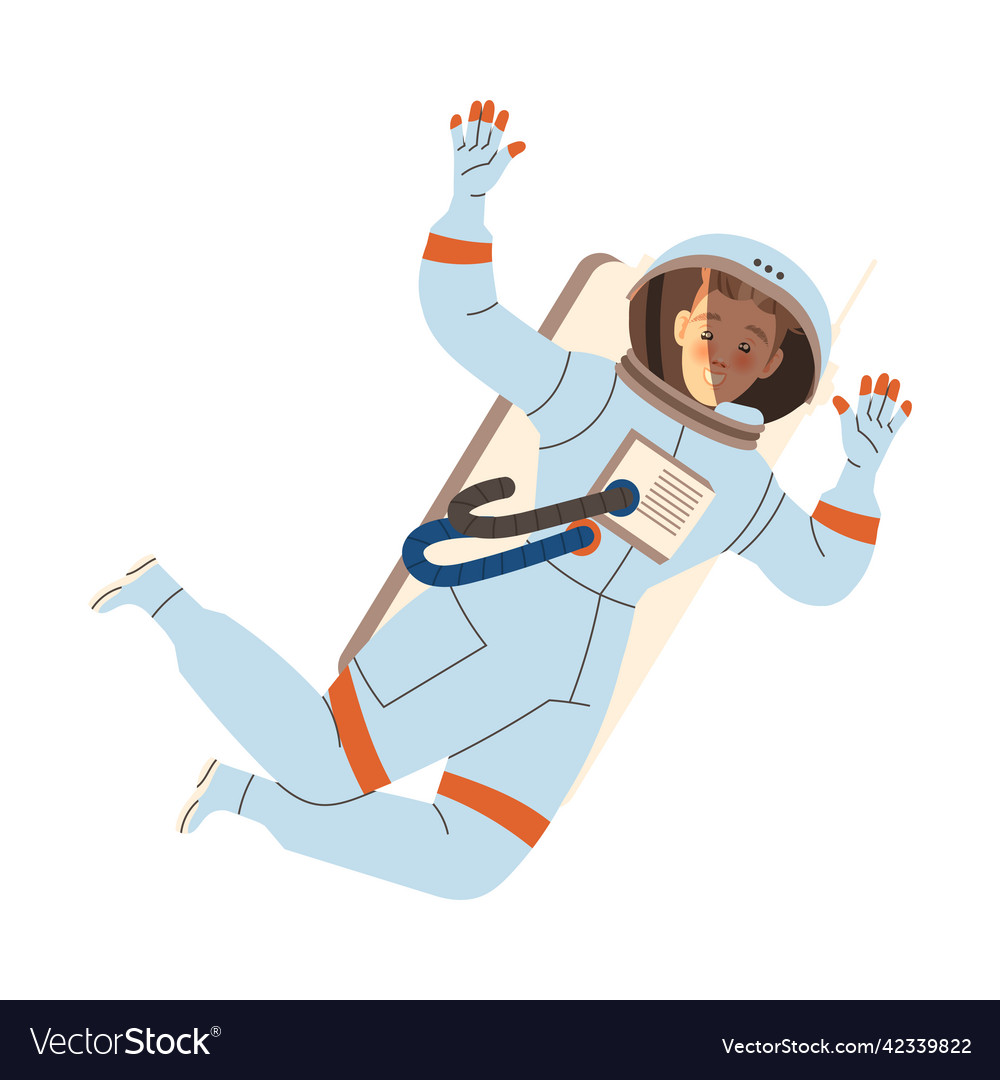 Man astronaut character in outer space vector image Man astronaut character in outer space