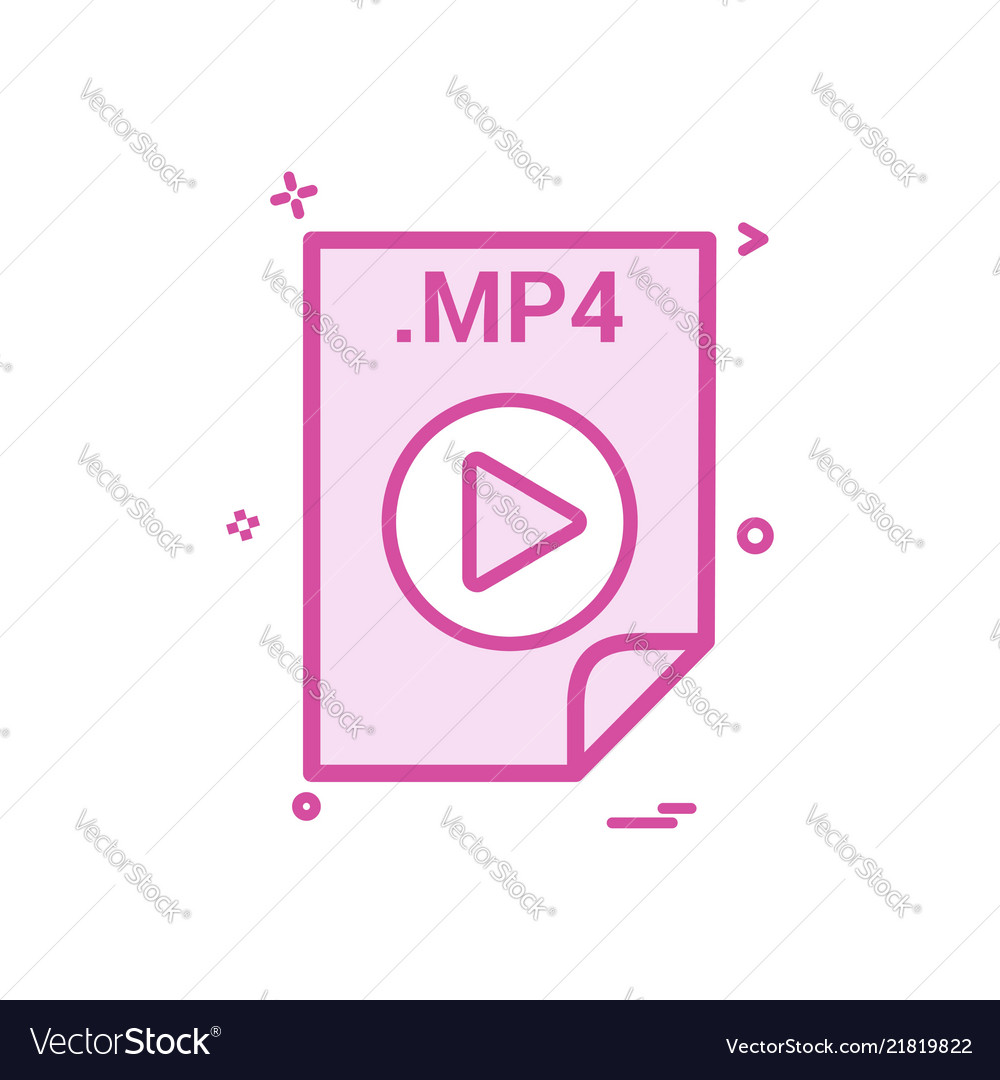 Mp4 application download file files format icon Vector Image Mp4 application download file files format icon