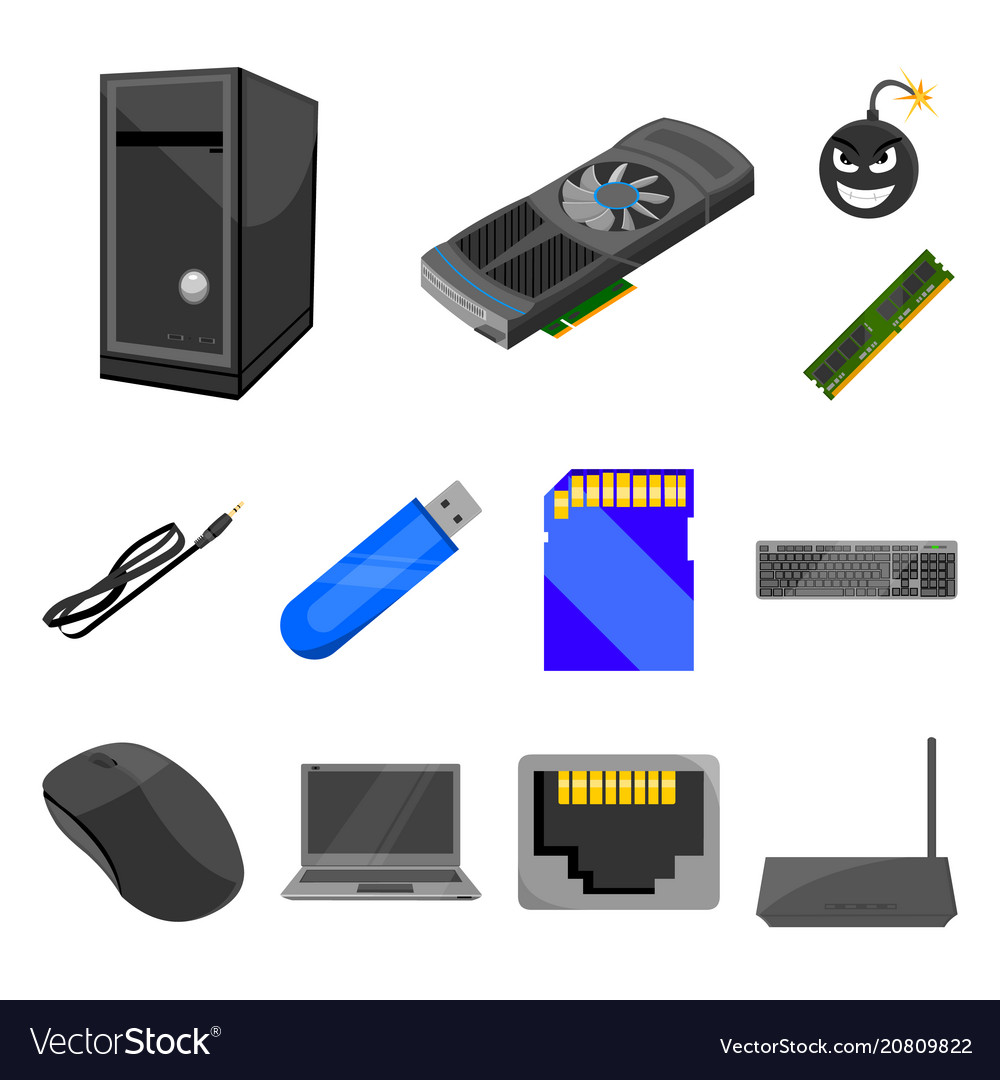 Personal computer cartoon icons in set collection Vector Image Personal computer cartoon icons in set collection
